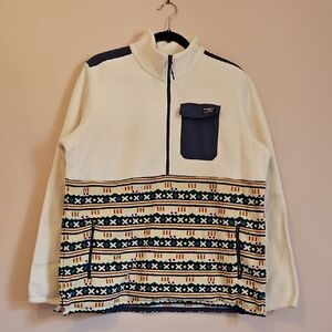 LL Bean Jacket Women’s Sailcloth Sweater Fleece Sherpa Hybrid Pullover Gorpcore